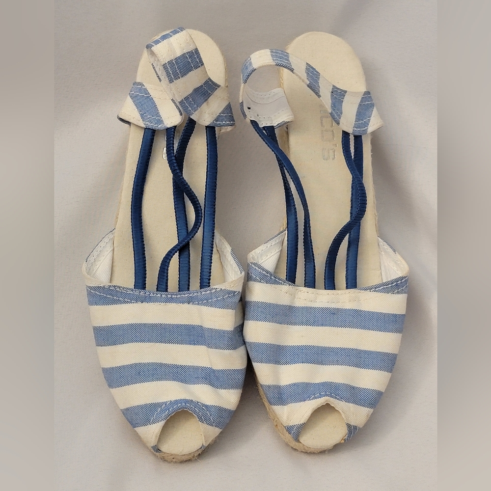 Chico's Jessa Canvas Espadrille Shoes Size 11